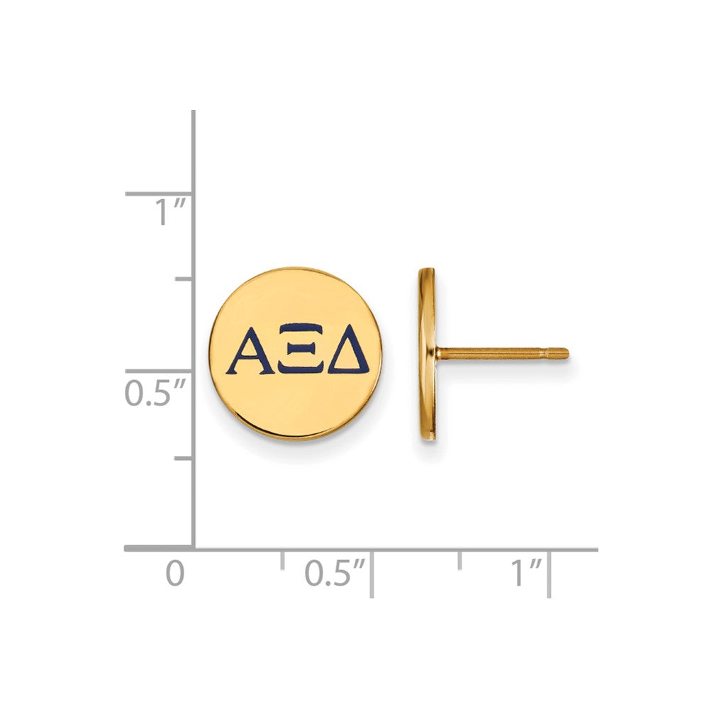 Vergoldet Sterlingsilber Logoart Alpha Xi Delta Sorority Greek Buchstaben Farbe Emaille Ohrstecker
