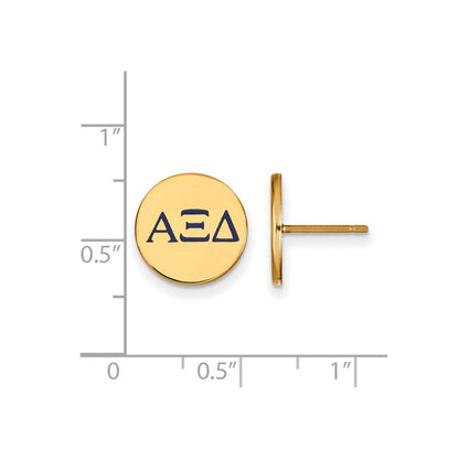 Vergoldet Sterlingsilber Logoart Alpha Xi Delta Sorority Greek Buchstaben Farbe Emaille Ohrstecker