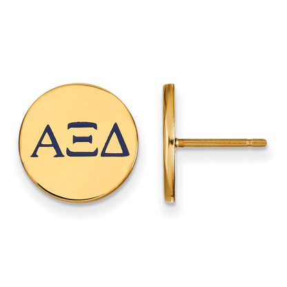 Vergoldet Sterlingsilber Logoart Alpha Xi Delta Sorority Greek Buchstaben Farbe Emaille Ohrstecker