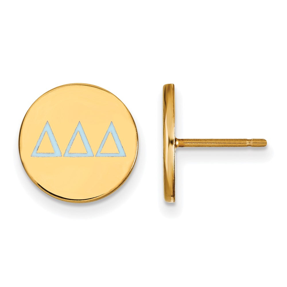 Vergoldet Sterlingsilber Logoart Delta Sorority Greek Buchstaben Farbe Emaille Ohrstecker