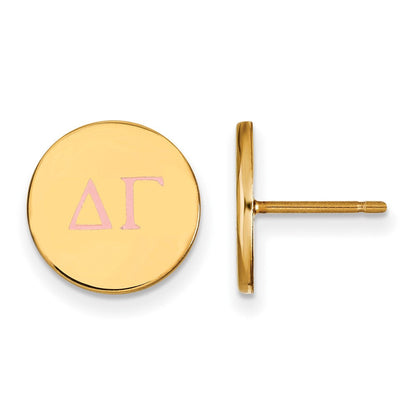 Vergoldet Sterlingsilber Logoart Delta Gamma Sorority Greek Buchstaben Farbe Emaille Ohrstecker