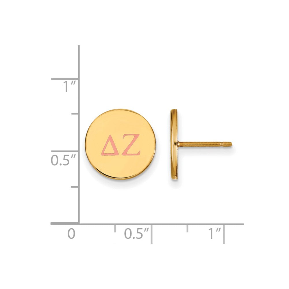 Vergoldet Sterlingsilber Logoart Delta Zeta Sorority Greek Buchstaben Farbe Emaille Ohrstecker