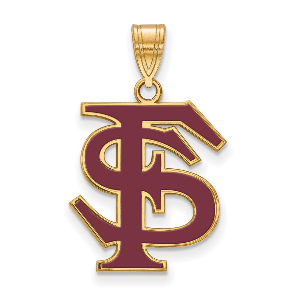 Vergoldet Sterlingsilber Logoart Florida State University F S Groß Emailliert Anhänger