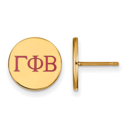 Vergoldet Sterlingsilber Logoart Gamma Phi Beta Sorority Greek Buchstaben Farbe Emaille Ohrstecker