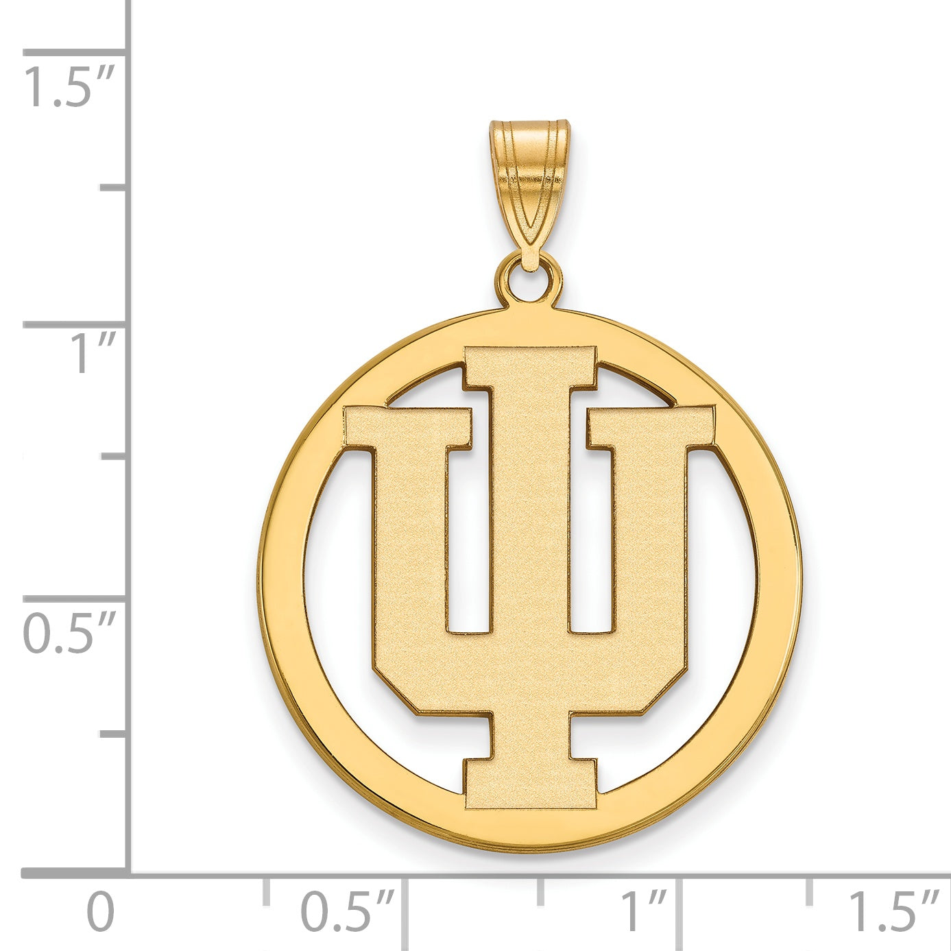 Vergoldet Sterlingsilber Logoart Indiana University I U Extra Groß Kreis Anhänger