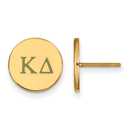 Vergoldet Sterlingsilber Logoart Kappa Delta Sorority Greek Buchstaben Farbe Emaille Ohrstecker