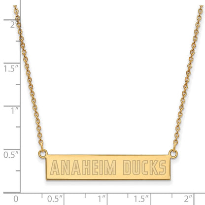 Vergoldet Sterlingsilber Nhl Logoart Anaheim Ducks Klein Stab 18 Zoll Halskette