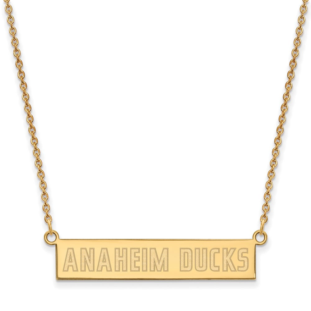 Vergoldet Sterlingsilber Nhl Logoart Anaheim Ducks Klein Stab 18 Zoll Halskette