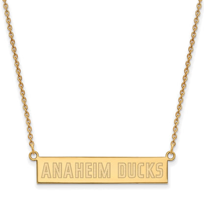 Vergoldet Sterlingsilber Nhl Logoart Anaheim Ducks Klein Stab 18 Zoll Halskette