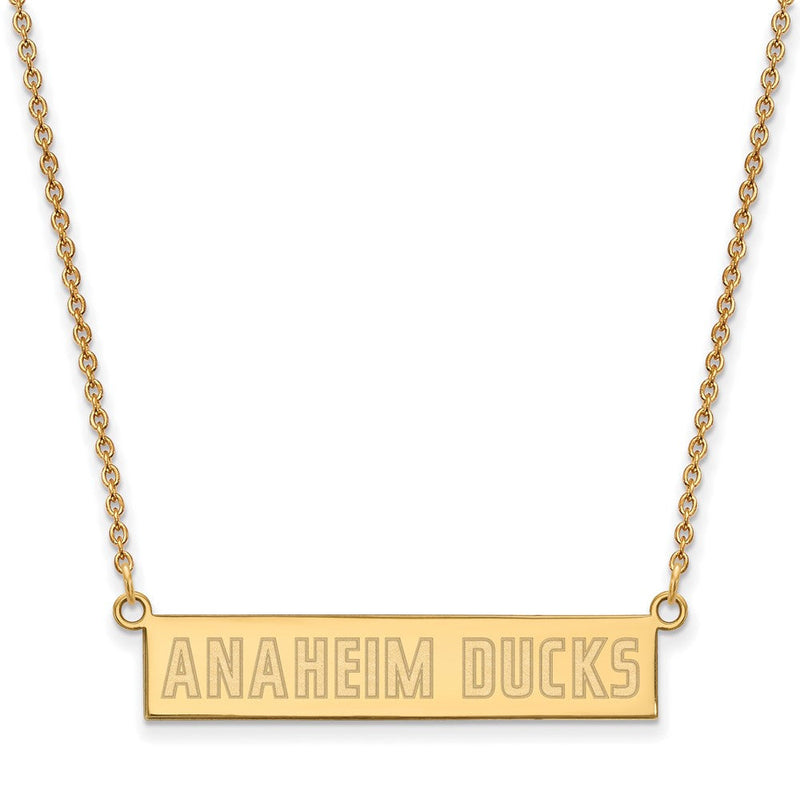 Vergoldet Sterlingsilber Nhl Logoart Anaheim Ducks Klein Stab 18 Zoll Halskette