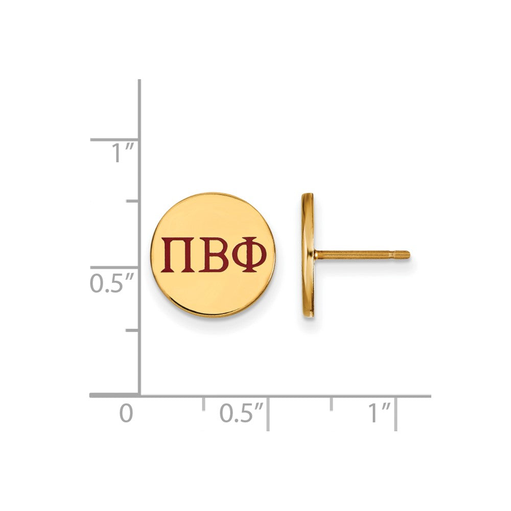 Vergoldet Sterlingsilber Logoart Pi Beta Phi Sorority Greek Buchstaben Farbe Emaille Ohrstecker