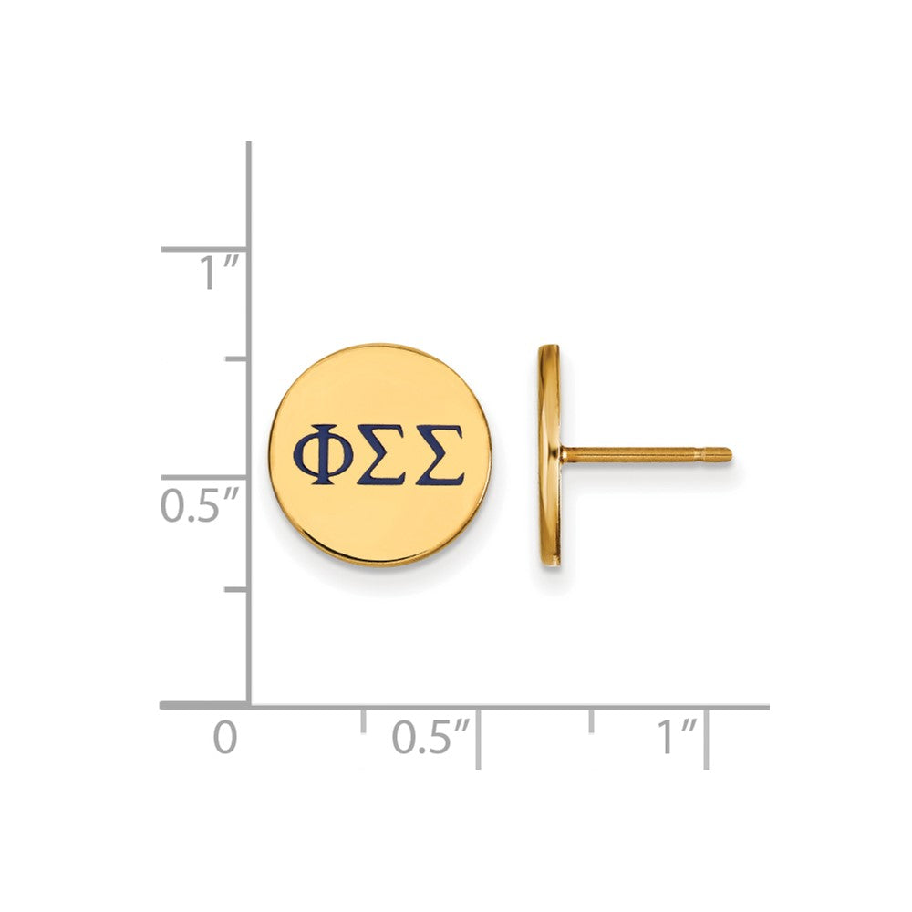 Vergoldet Sterlingsilber Logoart Phi Sigma Sorority Greek Buchstaben Farbe Emaille Ohrstecker