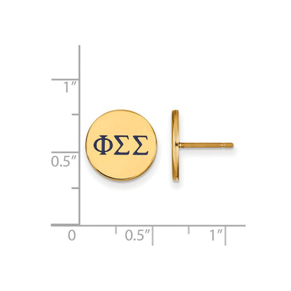 Vergoldet Sterlingsilber Logoart Phi Sigma Sorority Greek Buchstaben Farbe Emaille Ohrstecker