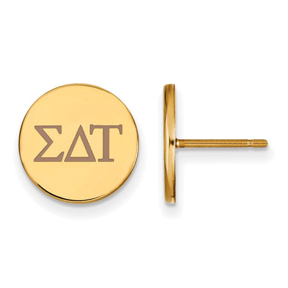 Vergoldet Sterlingsilber Logoart Sigma Delta Tau Sorority Greek Buchstaben Farbe Emaille Ohrstecker
