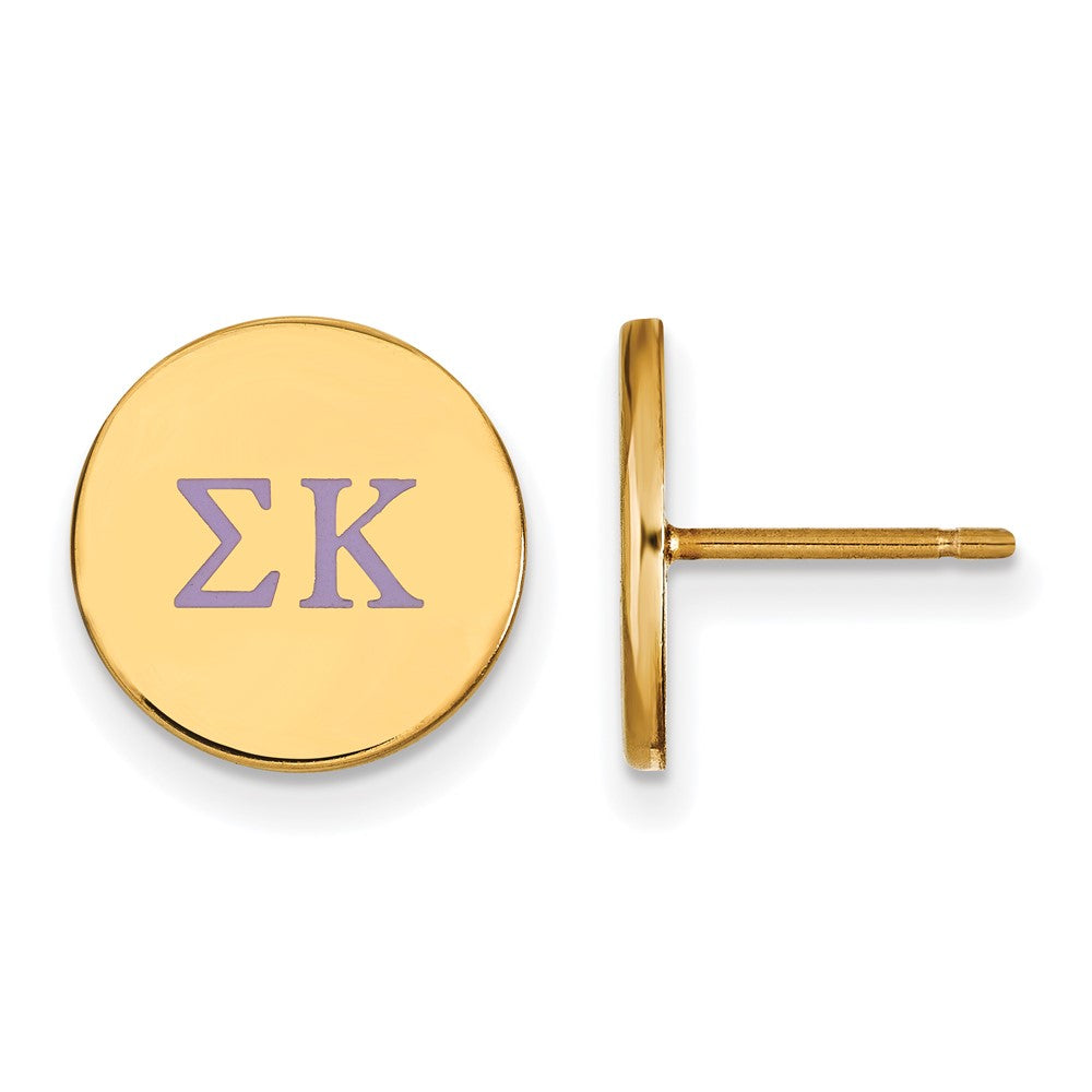Vergoldet Sterlingsilber Logoart Sigma Kappa Sorority Greek Buchstaben Farbe Emaille Ohrstecker