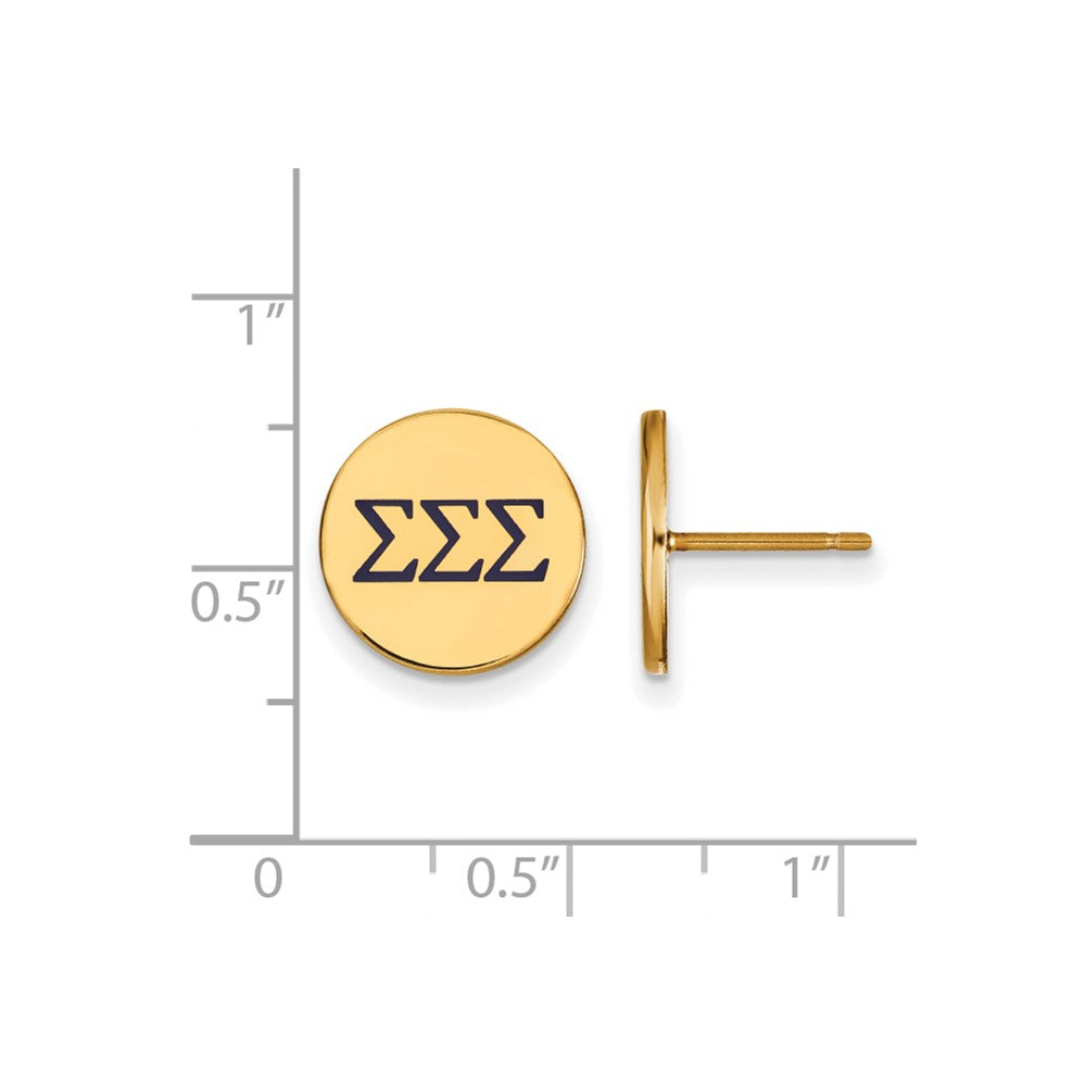 Vergoldet Sterlingsilber Logoart Sigma Sorority Greek Buchstaben Farbe Emaille Ohrstecker