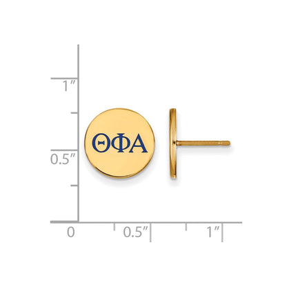 Vergoldet Sterlingsilber Logoart Theta Phi Alpha Sorority Greek Buchstaben Farbe Emaille Ohrstecker