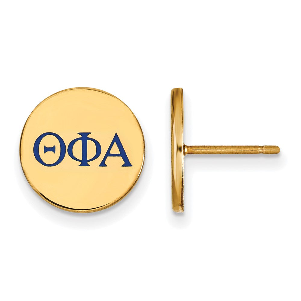 Vergoldet Sterlingsilber Logoart Theta Phi Alpha Sorority Greek Buchstaben Farbe Emaille Ohrstecker