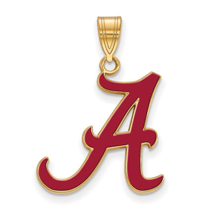 Vergoldet Sterlingsilber Logoart University Of Alabama Buchstabe A Groß Emailliert Anhänger