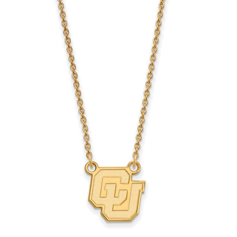 Vergoldet Sterlingsilber Logoart University Of Colorado C U Klein Anhänger 18 Zoll Halskette