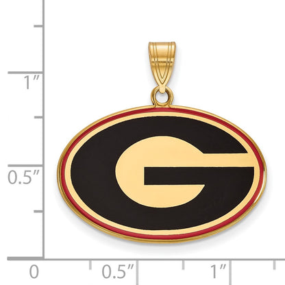 Vergoldet Sterlingsilber Logoart University Of Georgia Buchstabe G Groß Emailliert Anhänger