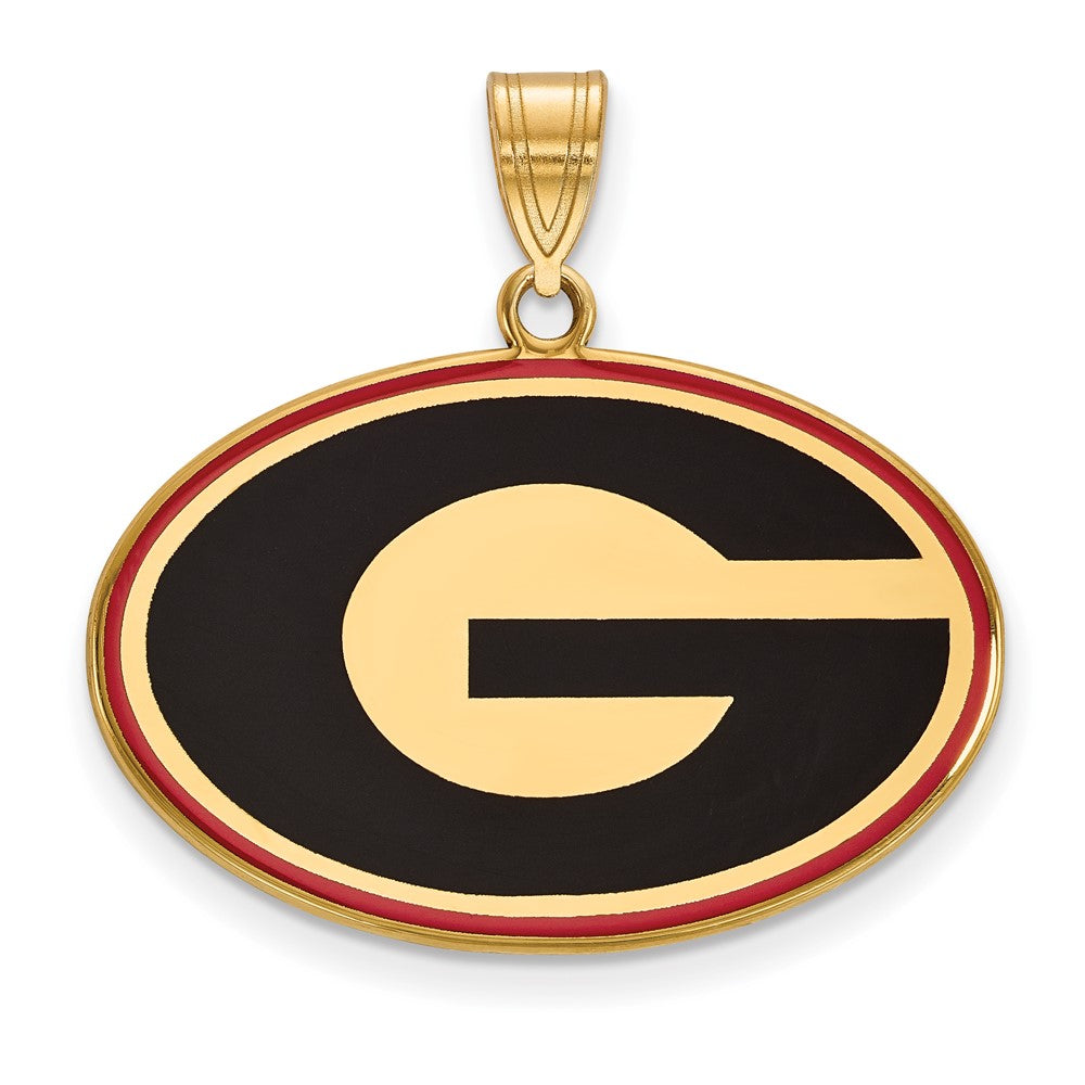 Vergoldet Sterlingsilber Logoart University Of Georgia Buchstabe G Groß Emailliert Anhänger
