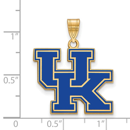Vergoldet Sterlingsilber Logoart University Of Kentucky U K Groß Emailliert Anhänger