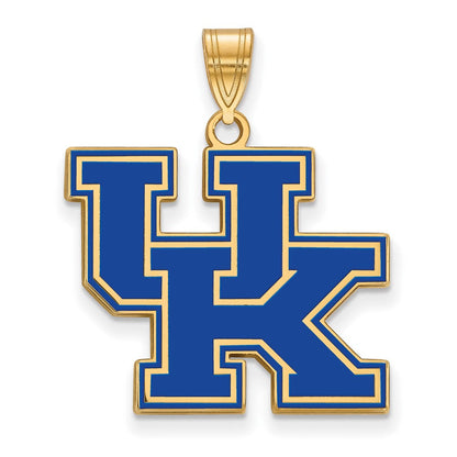 Vergoldet Sterlingsilber Logoart University Of Kentucky U K Groß Emailliert Anhänger