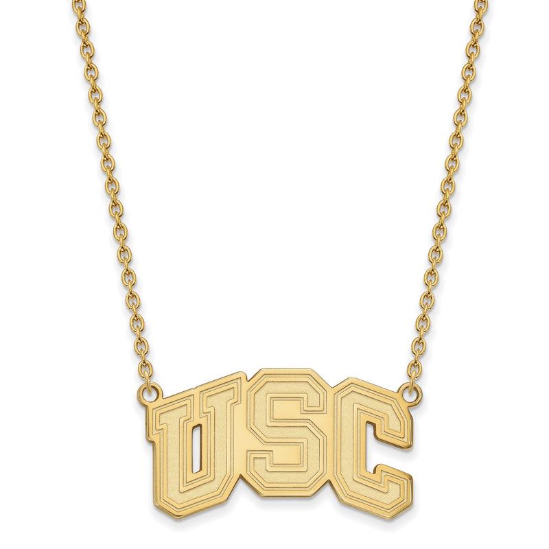 10K Gelbgold University Of Southern California U S C Groß Anhänger 18 Zoll Halskette