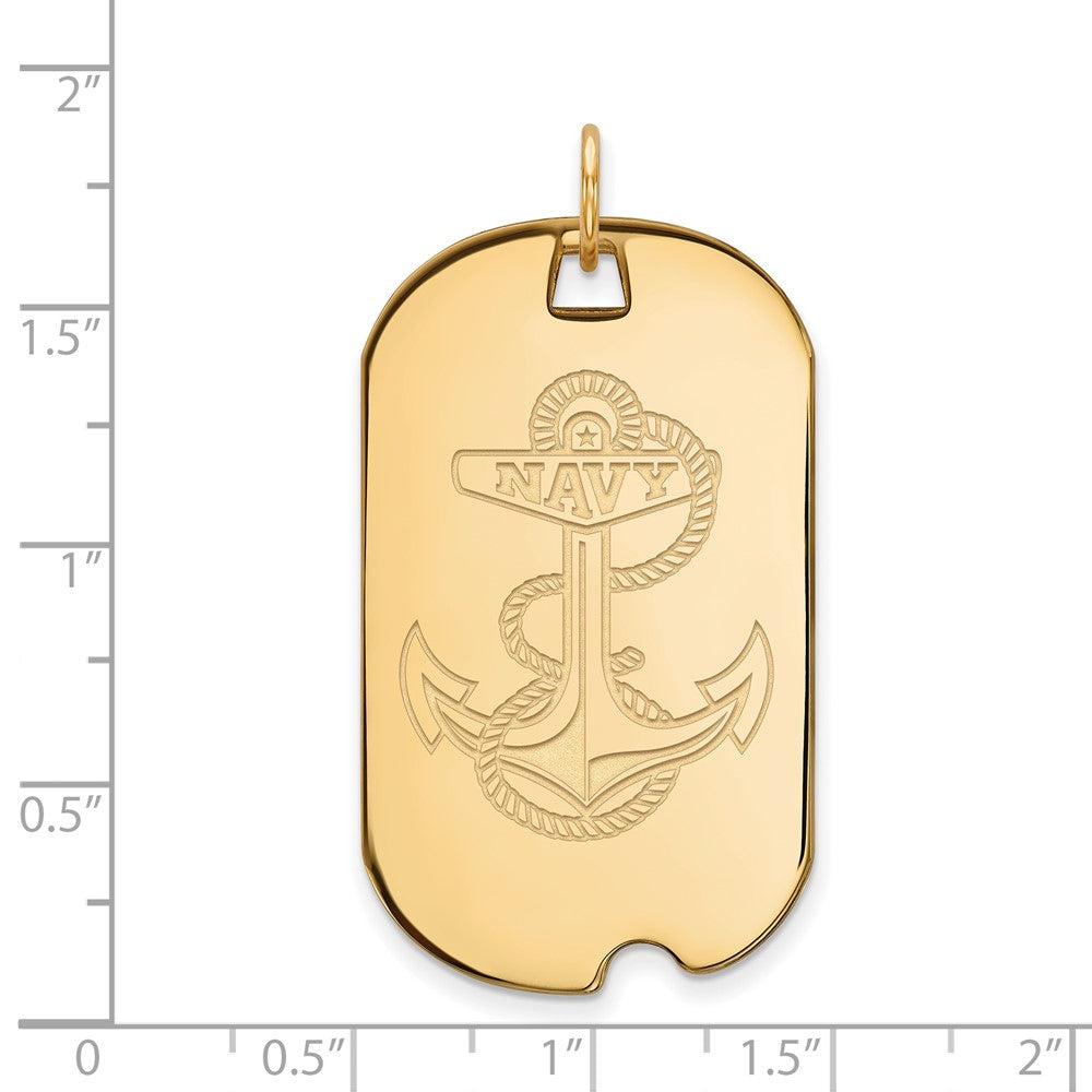 Vergoldet Sterlingsilber Logoart Us Naval Akademie Anker Groß Erkennungsmarke Anhänger