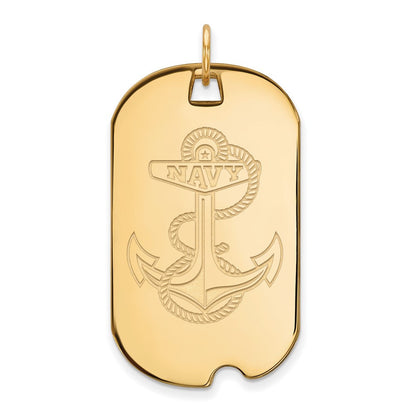 10K Gelbgold Logoart Us Naval Akademie Anker Groß Erkennungsmarke Anhänger