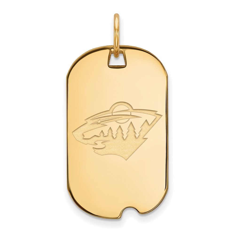 Vergoldet Sterlingsilber Nhl Logoart Minnesota Wild Klein Erkennungsmarke Anhänger