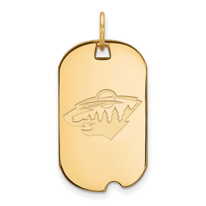Vergoldet Sterlingsilber Nhl Logoart Minnesota Wild Klein Erkennungsmarke Anhänger