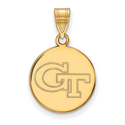 10K Gelbgold Logoart Georgia Institut Of Technologie G T Mittel Plättchen Anhänger