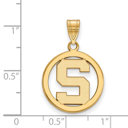 Vergoldet Sterlingsilber Logoart Michigan State University Buchstabe S Klein Kreis Anhänger