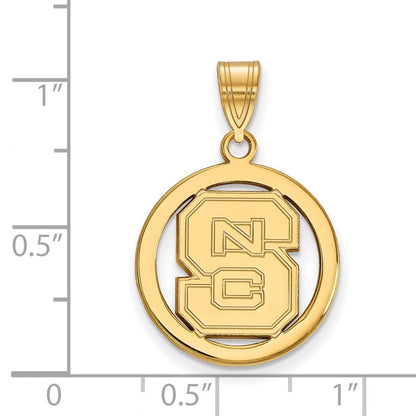 Vergoldet Sterlingsilber Logoart North Carolina State University N C S Klein Kreis Anhänger