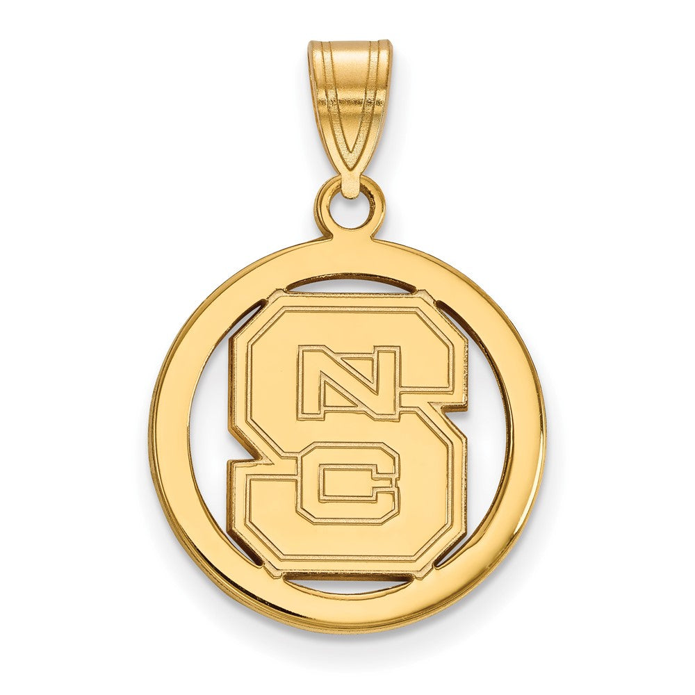 Vergoldet Sterlingsilber Logoart North Carolina State University N C S Klein Kreis Anhänger