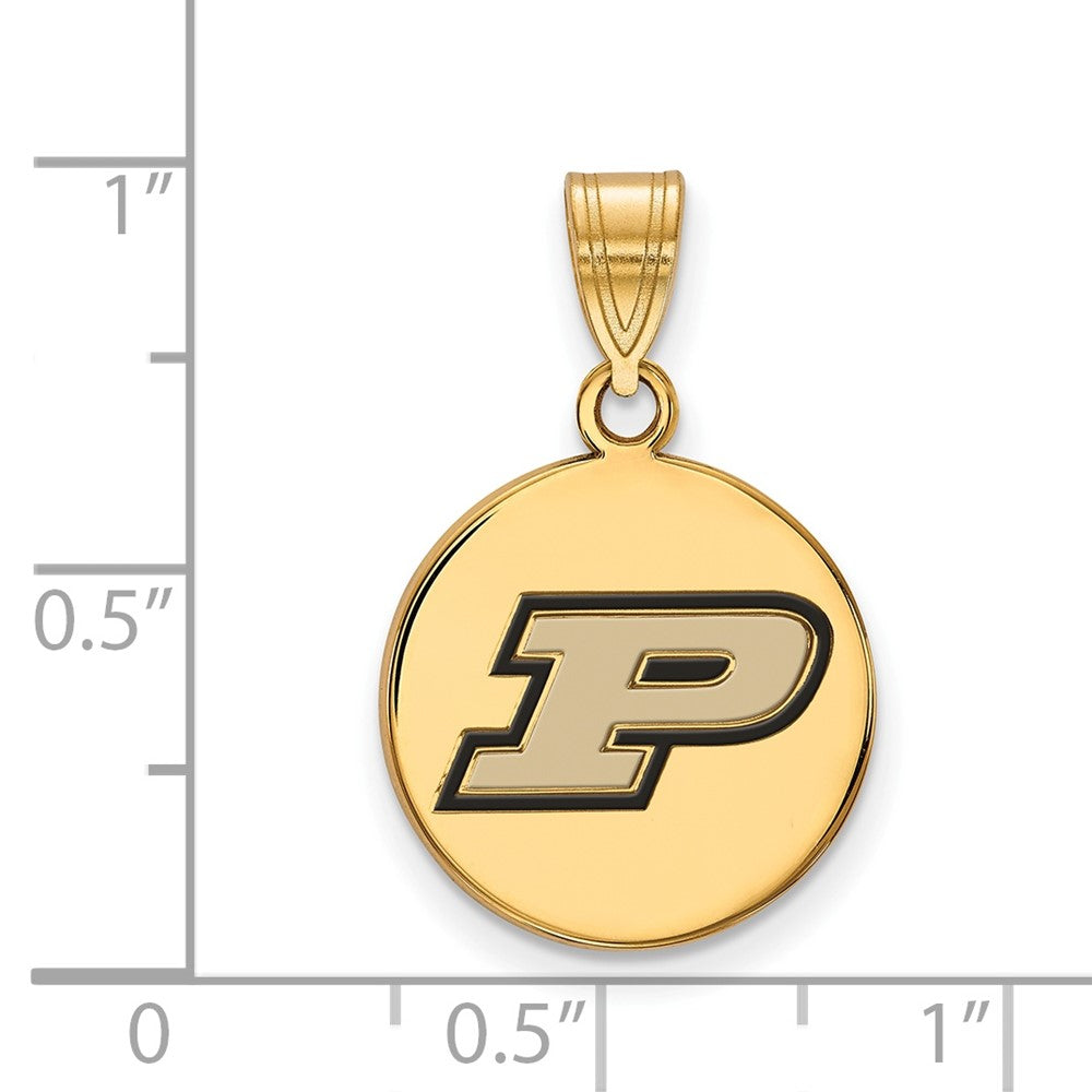 Vergoldet Sterlingsilber Logoart Purdue University Buchstabe P Mittel Emailliert Plättchen Anhänger