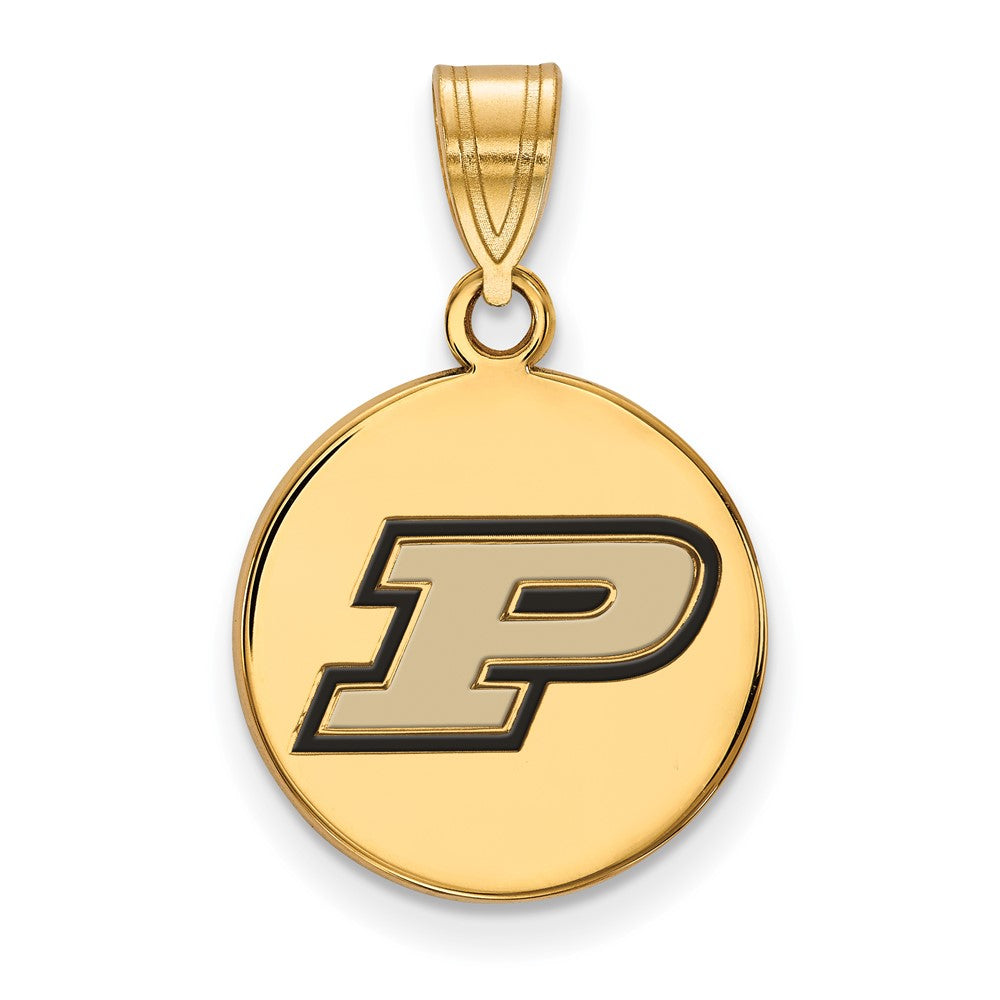 Vergoldet Sterlingsilber Logoart Purdue University Buchstabe P Mittel Emailliert Plättchen Anhänger
