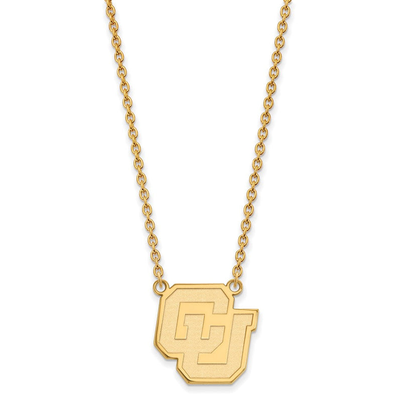 Vergoldet Sterlingsilber Logoart University Of Colorado C U Groß Anhänger 18 Zoll Halskette