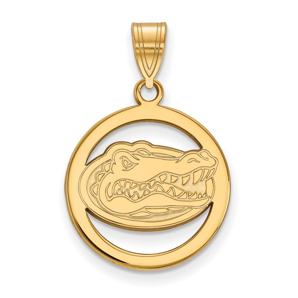 Vergoldet Sterlingsilber Logoart University Of Florida Gator Mittel Kreis Anhänger