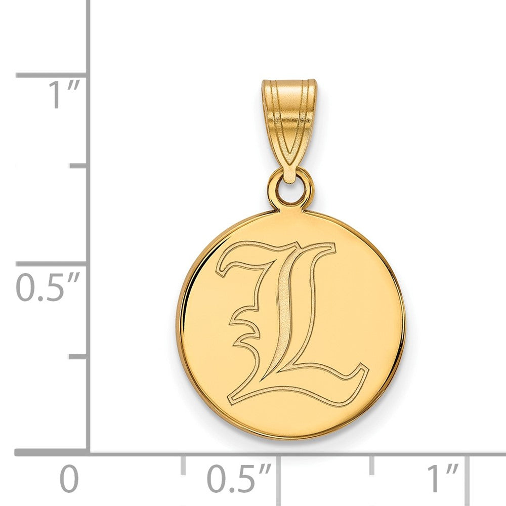 10K Gelbgold Logoart University Of Louisville Buchstabe L Mittel Plättchen Anhänger