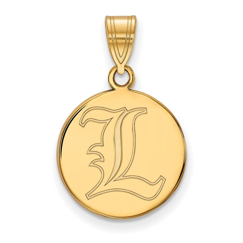 10K Gelbgold Logoart University Of Louisville Buchstabe L Mittel Plättchen Anhänger