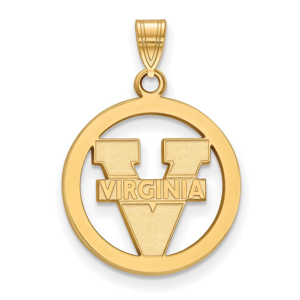 Vergoldet Sterlingsilber Logoart University Of Virginia Klein Kreis Anhänger
