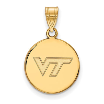 Vergoldet Sterlingsilber Logoart Virginia Tech V T Mittel Plättchen Anhänger