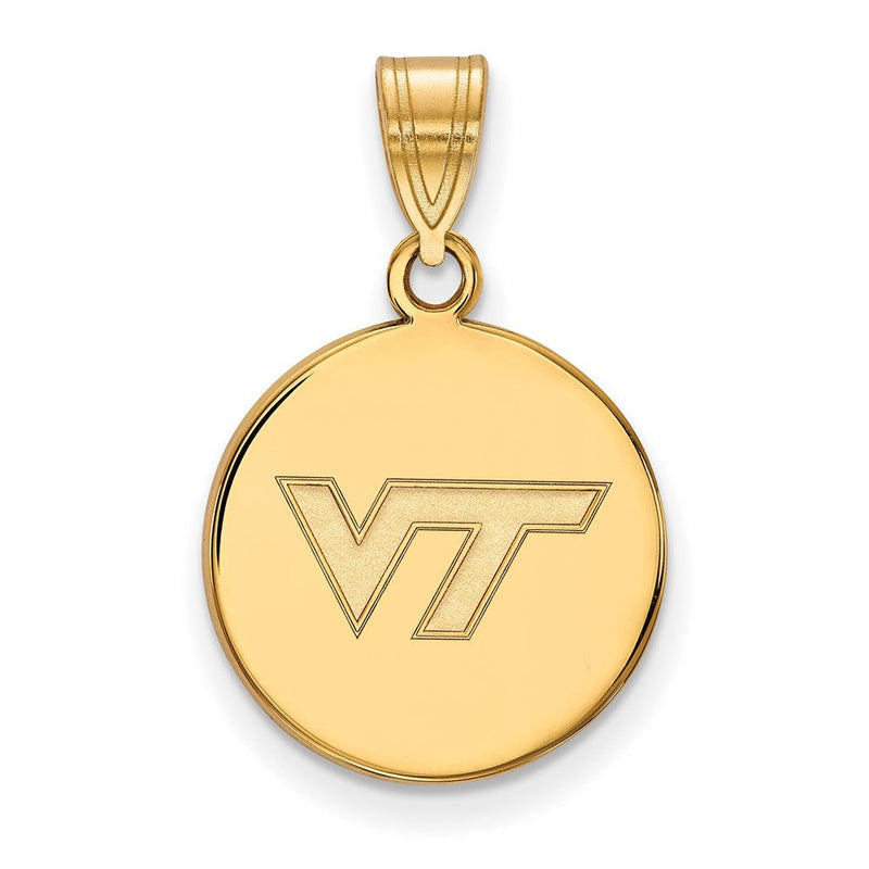 10K Gelbgold Logoart Virginia Tech V T Mittel Plättchen Anhänger