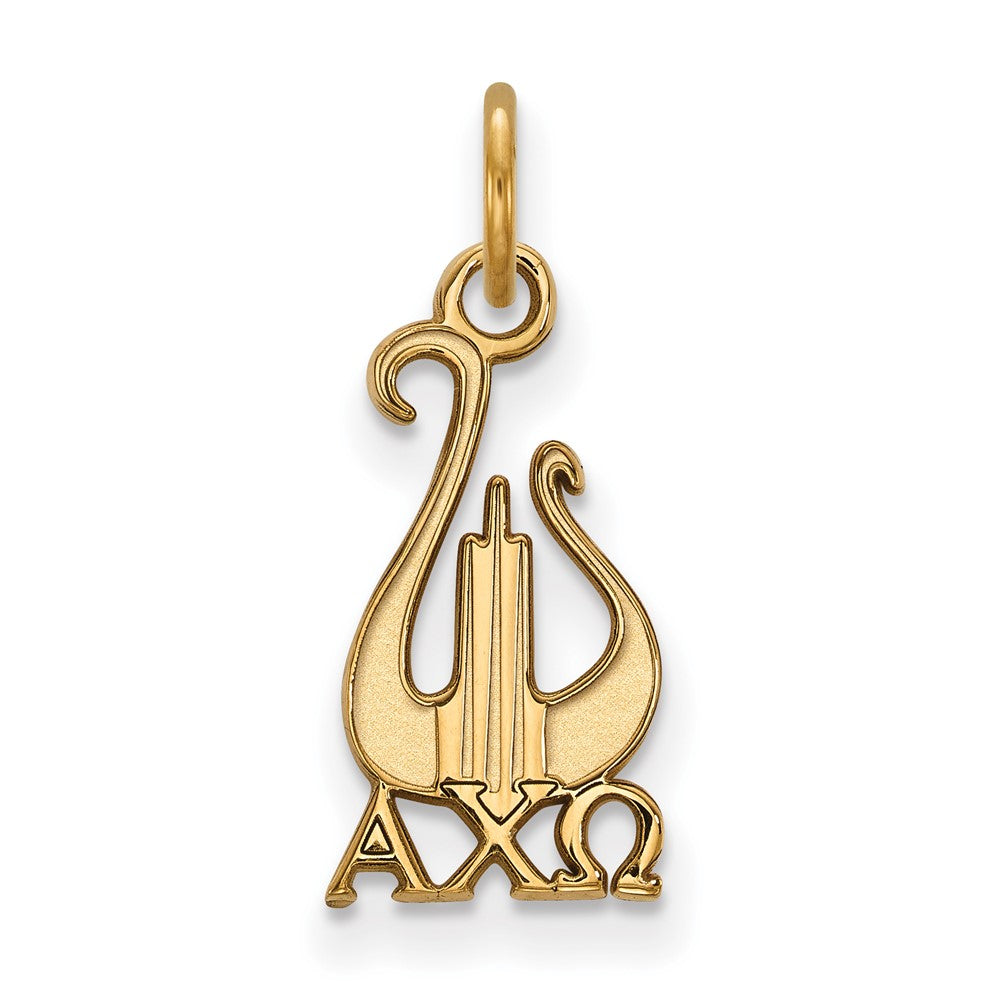 Vergoldet Sterlingsilber Logoart Alpha Chi Omega Sorority Symbol Klein Anhänger