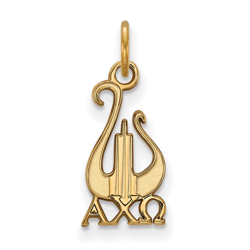 Vergoldet Sterlingsilber Logoart Alpha Chi Omega Sorority Symbol Klein Anhänger