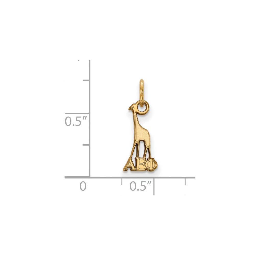 Vergoldet Sterlingsilber Logoart Alpha Epsilon Phi Sorority Symbol Extra Klein Anhänger