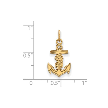 Vergoldet Sterlingsilber Logoart Alpha Sigma Tau Sorority Symbol Extra Klein Anhänger